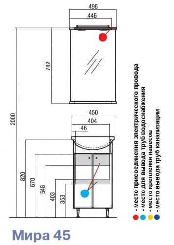 Купить Зеркало Акватон Мира 47 1A019802MR010 по низкой цене