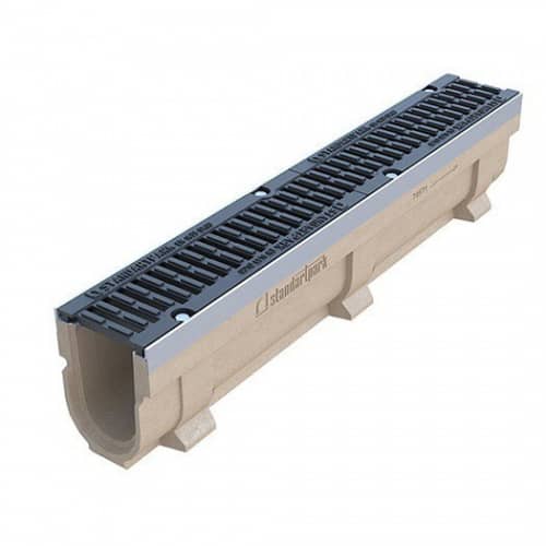 Купить Лоток Standartpark CompoMax Drive ЛВ–10.16.10–П водоотводный полимербетонный с решеткой щелевой чугунной ВЧ класс D комплект по низкой цене