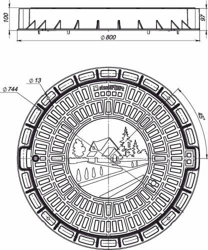 Купить Люк Standartpark Домик Л-60.80.10-ПП садовый пластиковый зеленый по низкой цене