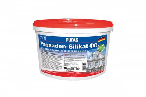 Купить Краска PUFAS FASSADEN-SILIKAT фасадная силикатная основа D немороз,10 л по низкой цене