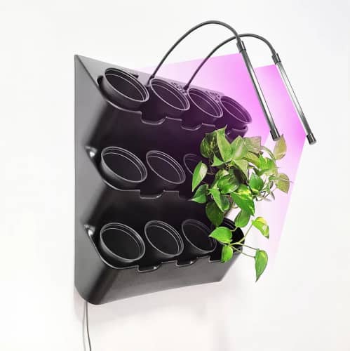 Купить Вертикальный сад BOXSAND 12 с подсветкой чёрный 60х65 см по низкой цене