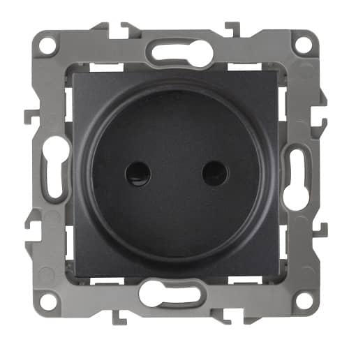 Купить Розетка ЭР без заземления антрацит по низкой цене