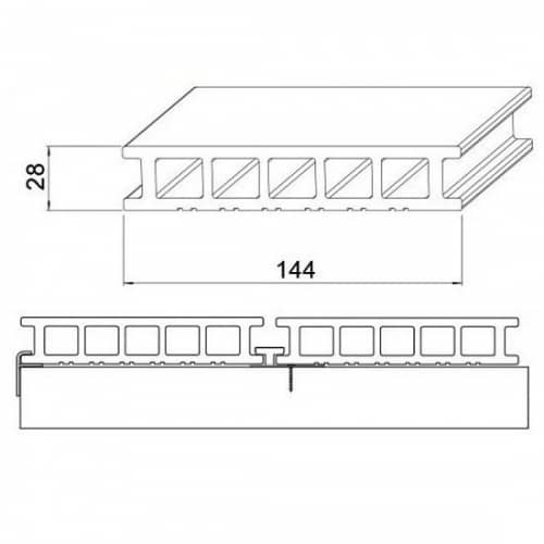 Купить Доска Savewood Fagus террасная двухсторонняя темно-коричневая 6000х144х28 мм по низкой цене