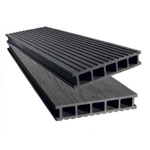 Купить Доска Eurodeck Даббл Антрацит террасная 3000х139х27 мм по низкой цене