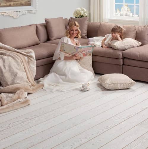 Купить Паркетная доска Tarkett Tango Art Белая Москва однополосная брашированная лак по низкой цене