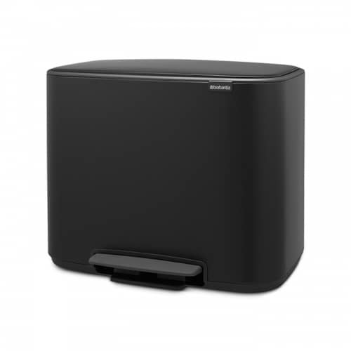 Купить Бак Brabantia Pedal Bin Bo мусорный, черный матовый, 3х11 л по низкой цене