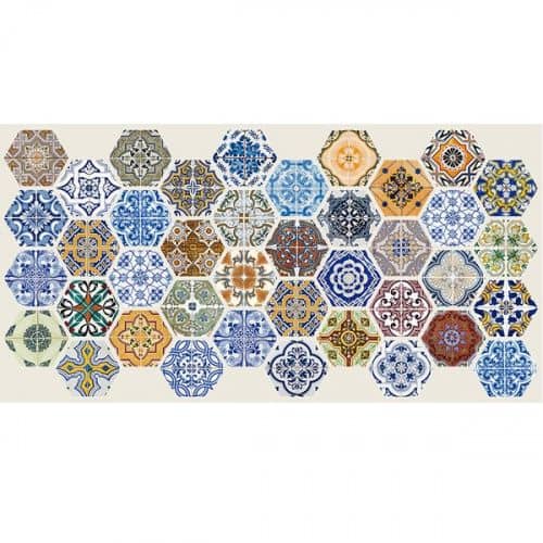 Панель ПВХ Мелон пласт Граненый шестигранник Пэчворк 0.973х0.492 м