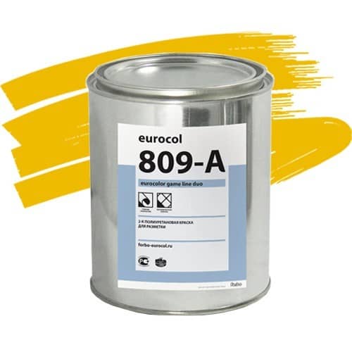 Купить Краска Forbo Eurocolor 809-A Game Line Duo полиуретановая, для разметки, желтая 0,5 кг по низкой цене