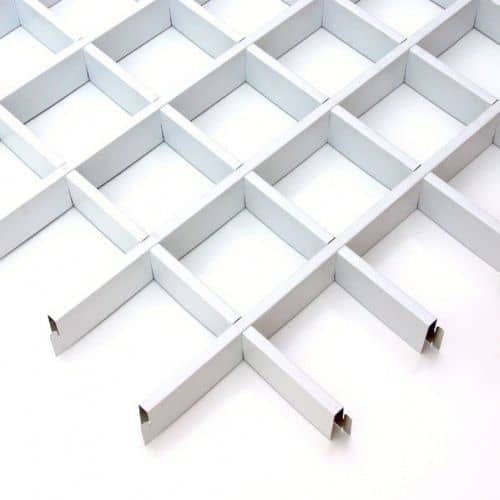 Купить Потолок грильято Cesal Классический Эконом белый 100х100х40 мм по низкой цене