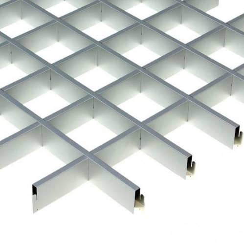 Купить Потолок грильято Cesal Классический Стандарт металлик 50х50х40 мм по низкой цене