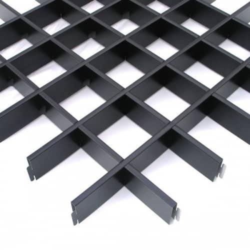 Купить Потолок грильято Cesal Классический Эконом черный 150х150х40 мм по низкой цене