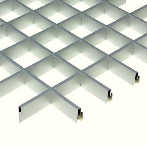 Купить Потолок грильято Cesal CL Эконом металлик матовый 86х86х37 мм по низкой цене