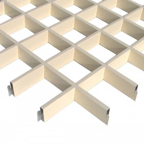 Купить Потолок грильято Cesal CL Эконом светло-бежевый 60х60х37 мм по низкой цене