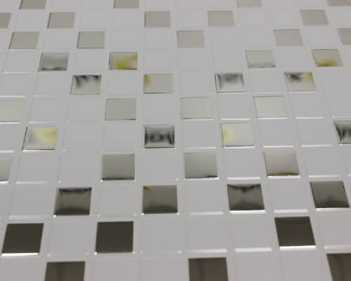 Купить Потолок кассетный Cesal К90 Мозаика серебряная 046D объемный 300х300 мм по низкой цене