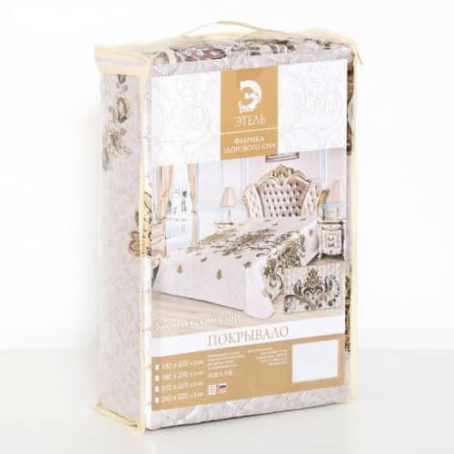Купить Покрывало Этель Королевский узор евро макси, иск. шёлк 3626939 220х240 см по низкой цене