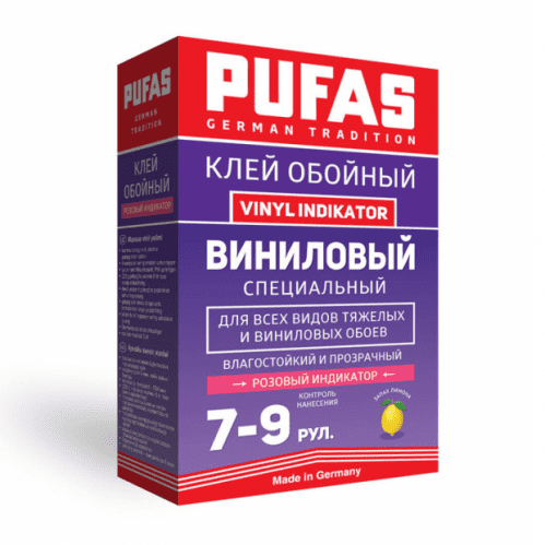 Купить Клей Pufas Spezial Vinyl Виниловый обойный специальный с индикатором 225 г по низкой цене