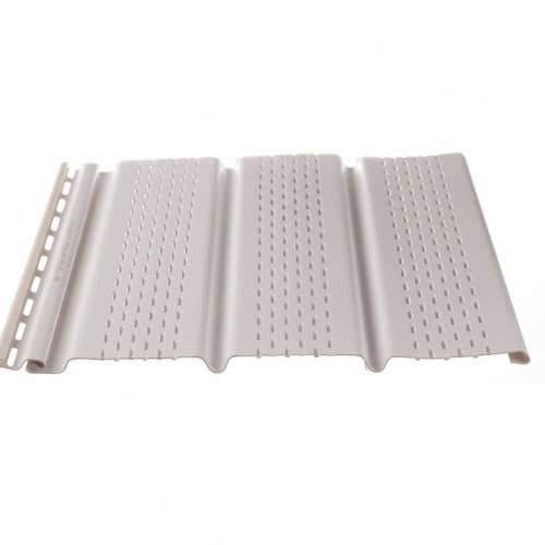 Купить Софит Docke Т4 Пломбир с полной перфорацией 3050х305 мм виниловый для наружной отделки дома по низкой цене