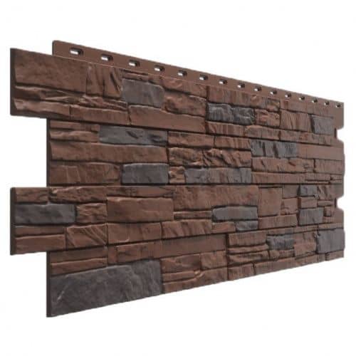 Купить Панель Docke Stein фасадная Темный орех 1098х400 мм для наружной отделки дома по низкой цене