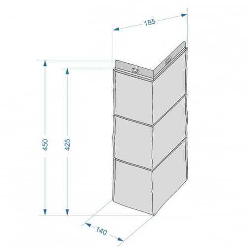 Купить Угол Docke Fels внешний Перламутровый 425 мм для наружной отделки дома по низкой цене