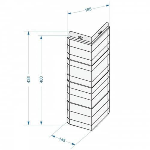 Купить Угол Docke Stein внешний Базальт 400 мм для наружной отделки дома по низкой цене