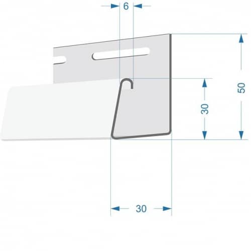 Купить J-профиль Docke фасадный Графитовый 3050 мм для наружной отделки дома по низкой цене