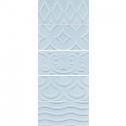 Купить Плитка Kerama Marazzi 16015 Авеллино керамическая структура mix голубая 150х74 мм по низкой цене