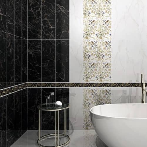 Купить Плитка Kerama Marazzi 12104R Астория керамическая обрезная черная 250х750 мм по низкой цене