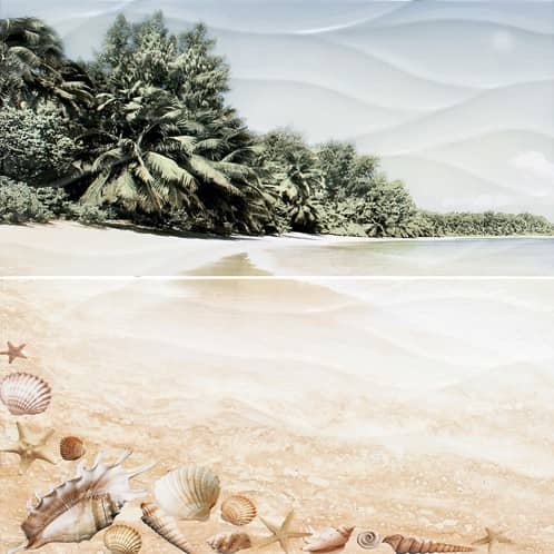 Купить Панно Уралкерамика PWU09RVR4 Ривьера керамическое 2 плитки 500х498 мм по низкой цене