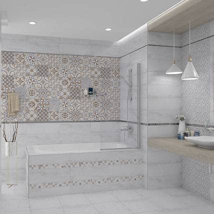 Купить Плитка Ceramica Classic 17-00-01-1196 Pub Узор керамическая белая 600х200 мм по низкой цене