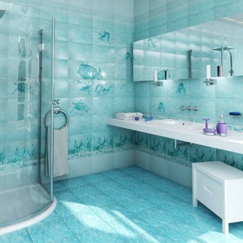 Купить Панно Уралкерамика ПН77Ч Лагуна Черепахи керамическое 4 плитки 728х498 мм по низкой цене