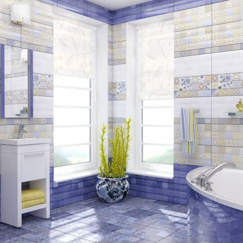 Купить Плитка Уралкерамика ПГ3ФР303 Фрейя керамическая напольная синяя 418х418 мм по низкой цене