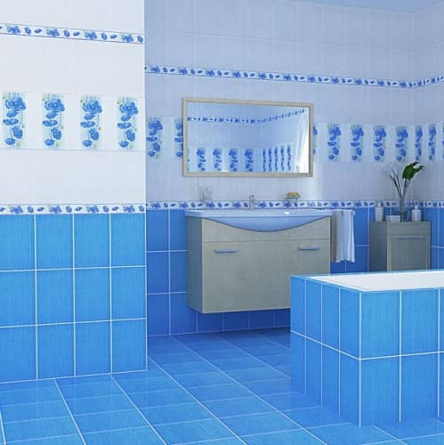 Купить Плитка НЗКМ Альба Маки керамическая лазурная 300x200 мм по низкой цене