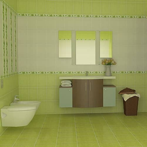 Купить Плитка НЗКМ Альба Маки керамическая фисташковая 300x200 мм по низкой цене