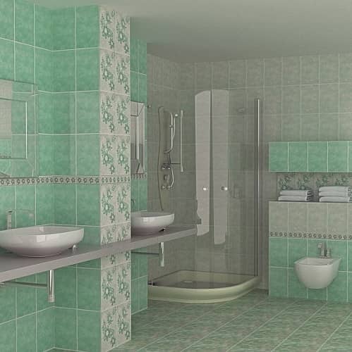Купить Плитка НЗКМ Валентино Георгин керамическая зеленая 300x200 мм по низкой цене