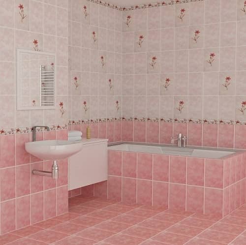 Купить Плитка НЗКМ Валентино Цветы керамическая розовая 300x200 мм по низкой цене