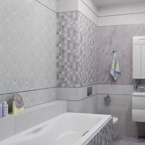 Купить Плитка Ceramica Classic 17-03-06-661 Мармара Арабеска серая 600х200 мм по низкой цене