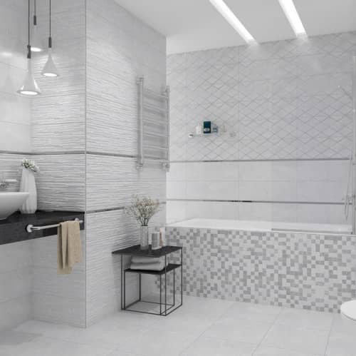 Купить Бордюр Ceramica Classic 58-03-06-616 Мармара Паттерн керамический серый 600х50 мм по низкой цене