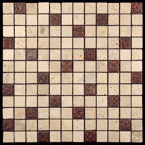 Купить Мозаика Natural Inka BDA-2313 из стекла, травертина и агломерата по низкой цене