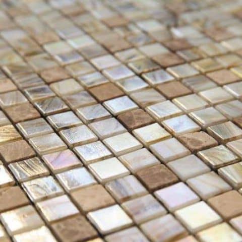 Купить Мозаика Alma Amber AM207 из стекла и натурального камня по низкой цене