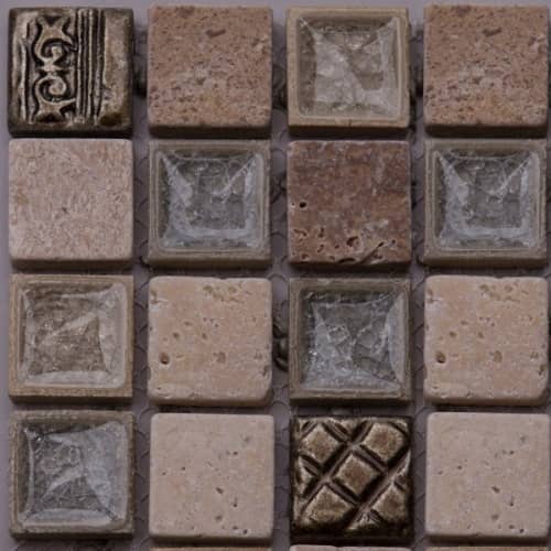Купить Мозаика Natural Inka BDA-2304 из стекла, травертина и агломерата по низкой цене