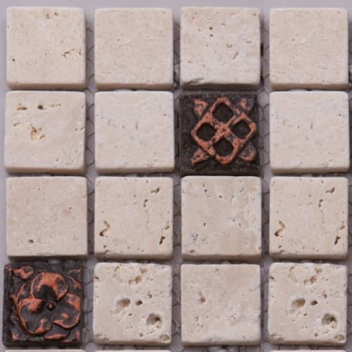 Купить Мозаика Natural Inka BDA-2313 из стекла, травертина и агломерата по низкой цене