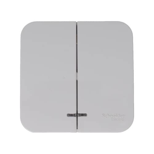 Купить Выключатель двухклавишный Schneider Electric Бланка с подсветкой белый по низкой цене