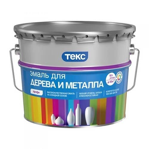 Купить Эмаль Текс Профи для дерева и металла база А матовая 9 л по низкой цене