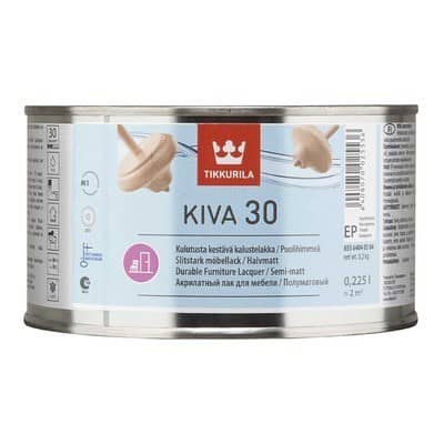 Купить Лак Tikkurila Kiva 30 EP акрилатный полуматовый 0,225 л по низкой цене