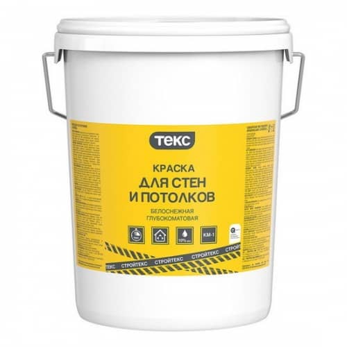 Купить Краска Текс Стройтекс белая КМ1 для стен и потолков 25 кг по низкой цене