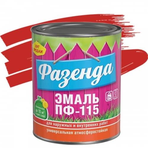 Купить Эмаль Ленинградские краски ПФ-115 Фазенда красная 0,9 кг по низкой цене