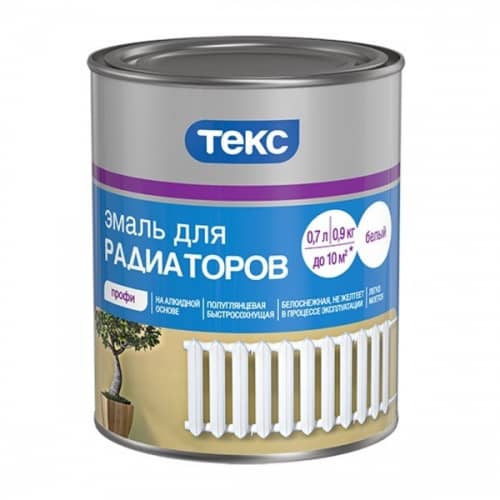 Купить Эмаль Текс Профи алкидная для радиаторов 0,9 кг по низкой цене