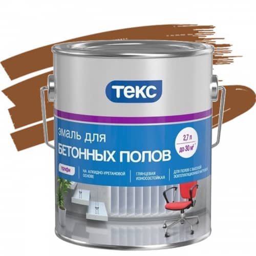 Купить Эмаль Текс Профи для бетонных полов желто-коричневая 2,7 л по низкой цене