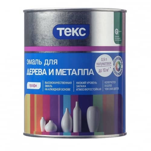 Купить Эмаль Текс Профи для дерева и металла база А полуматовая 0,9 л по низкой цене