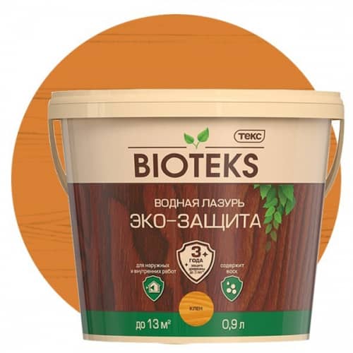 Купить Лазурь Текс Bioteks Эко-Защита водная клен 0,9 л по низкой цене
